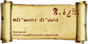 Némethi Évald névjegykártya
